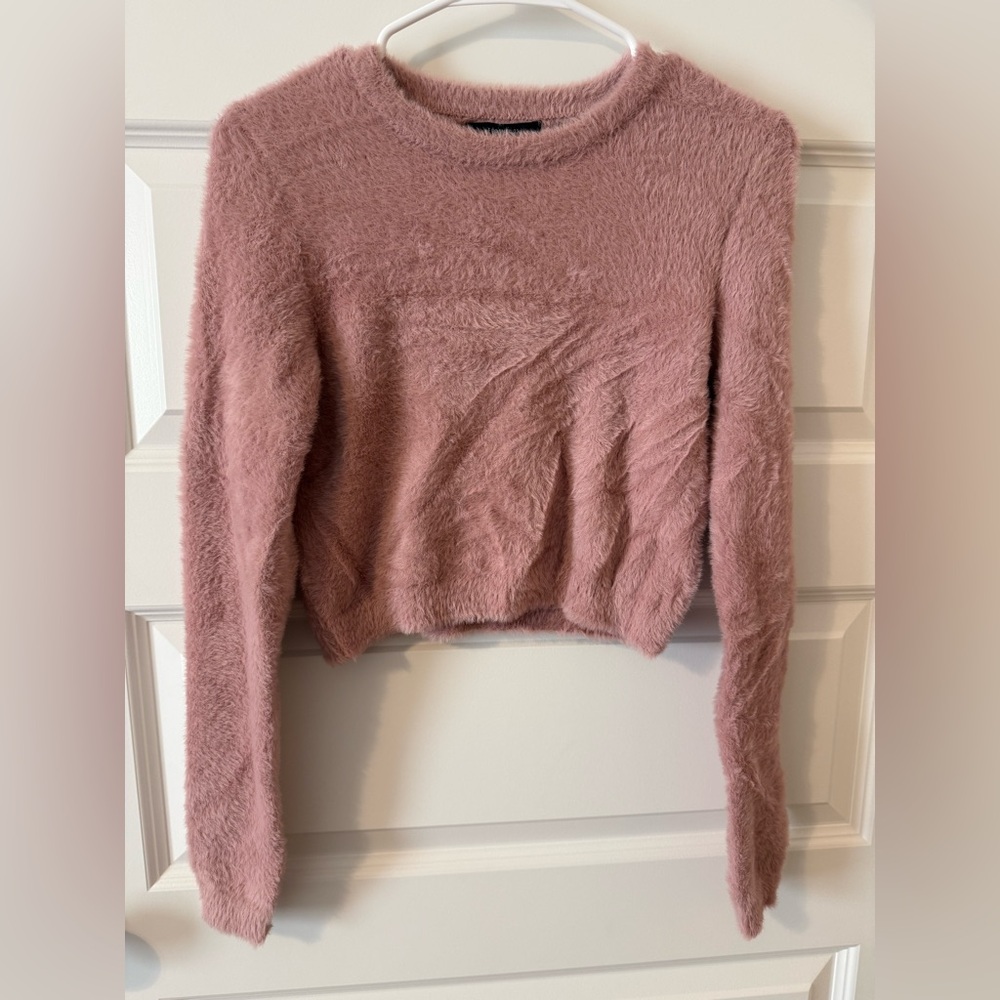 Forever 21 Blush Fuzzy Knit Top